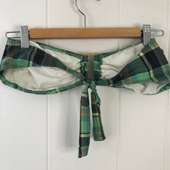 GapBody Green Plaid Bandeau (no padding) - Picture 2 of 10